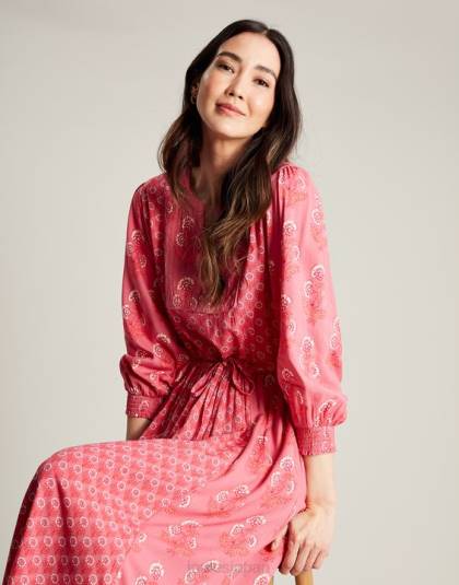 衣服 jp Joules 女性 テレーズ キルティング ビブドレス ローズピンク 46RH41