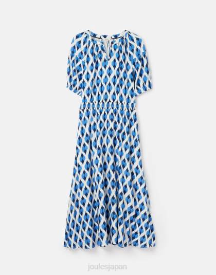 衣服 jp Joules 女性 ロシェルドレス 青いイカット 46RH48