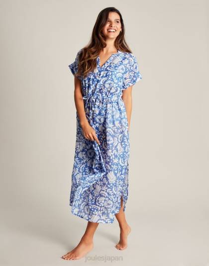 衣服 jp Joules 女性 ブルックビーチドレス 青い花柄 46RH4