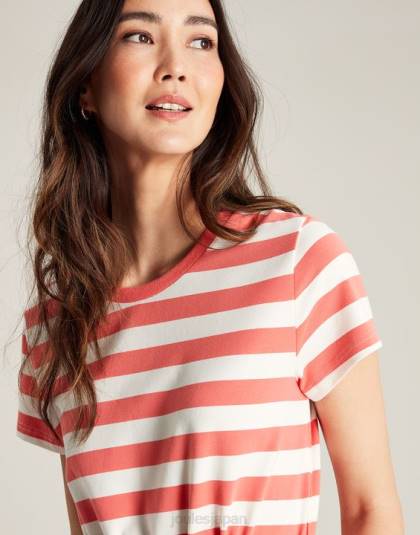 衣服 jp Joules 女性 パロマジャージーロングドレス ピンクのストライプ 46RH55