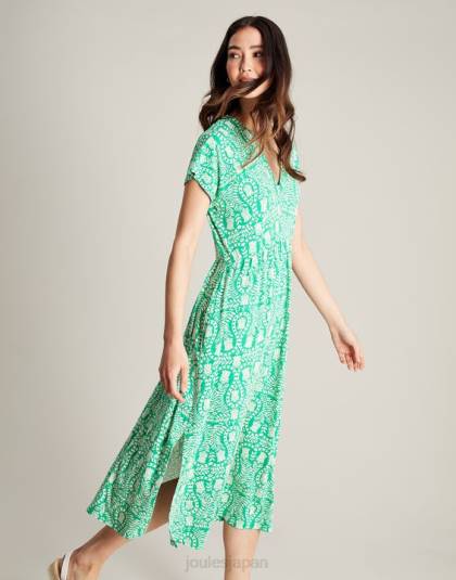 衣服 jp Joules 女性 ニアジャージドレス 緑の花 46RH56