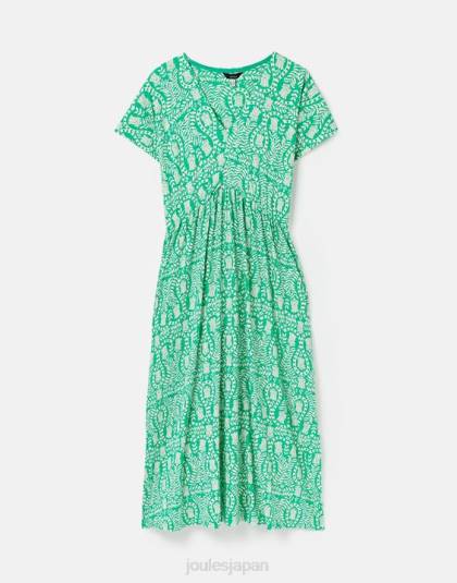 衣服 jp Joules 女性 ニアジャージドレス 緑の花 46RH56
