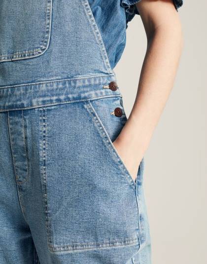 衣服 jp Joules 女性 ランプリングストレートレッグオーバーオール ライトインディゴ 46RH61