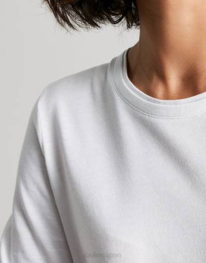 衣服 jp Joules 女性 ホリークルー長袖トップ 白 46RH62