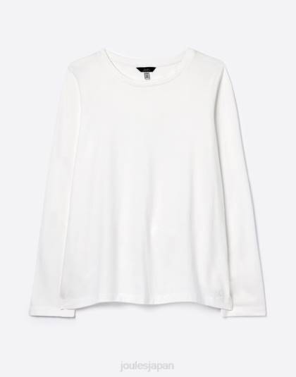 衣服 jp Joules 女性 ホリークルー長袖トップ 白 46RH62