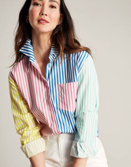 衣服 jp Joules 女性 アミラ ドロップショルダーシャツ ホッチポッチストライプ 46RH63