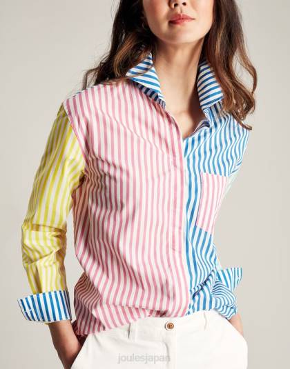 衣服 jp Joules 女性 アミラ ドロップショルダーシャツ ホッチポッチストライプ 46RH63
