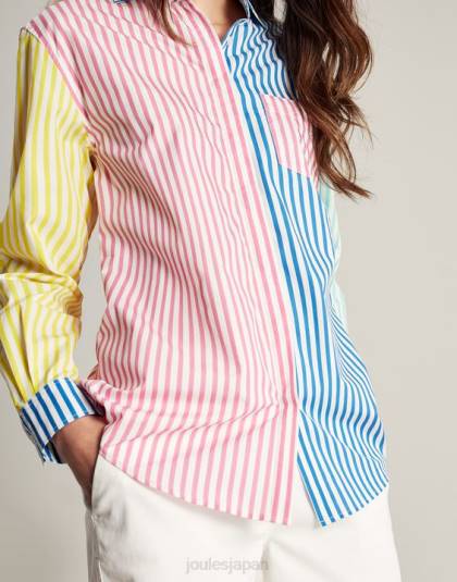 衣服 jp Joules 女性 アミラ ドロップショルダーシャツ ホッチポッチストライプ 46RH63