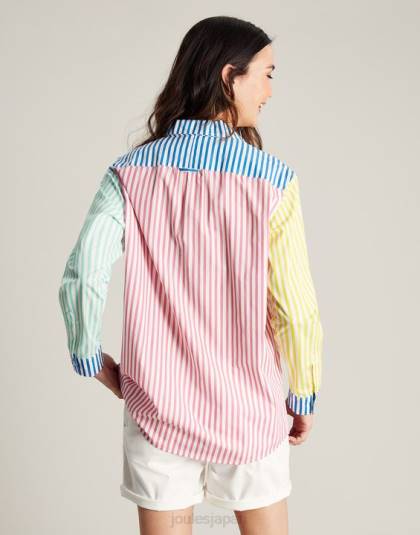 衣服 jp Joules 女性 アミラ ドロップショルダーシャツ ホッチポッチストライプ 46RH63
