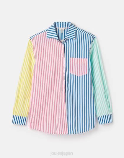 衣服 jp Joules 女性 アミラ ドロップショルダーシャツ ホッチポッチストライプ 46RH63