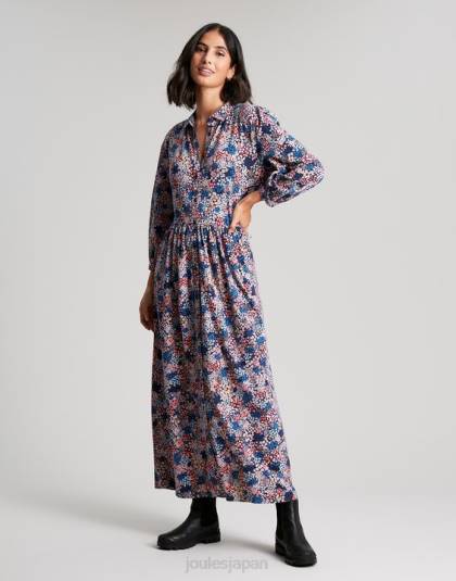 衣服 jp Joules 女性 ノバジャージー ミディシャツドレス ネイビーの頭がおかしい 46RH64