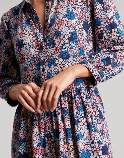 衣服 jp Joules 女性 ノバジャージー ミディシャツドレス ネイビーの頭がおかしい 46RH64