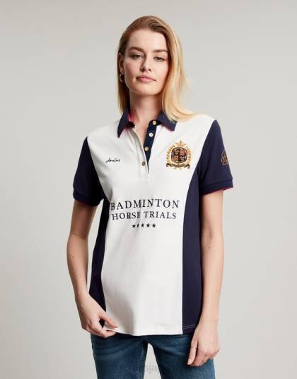 衣服 jp Joules 女性 バドミントン装飾ポロシャツ クリーム 46RH75