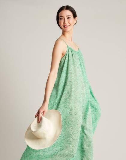 衣服 jp Joules 女性 アマンダビーチドレス 緑の花 46RH93