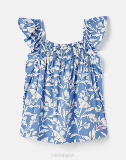 衣服 jp Joules 女の子 ニコラ シャーリング トップ 5-12 年 バタフライブルー 46RH271