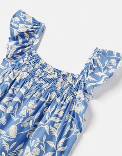 衣服 jp Joules 女の子 ニコラ シャーリング トップ 5-12 年 バタフライブルー 46RH271