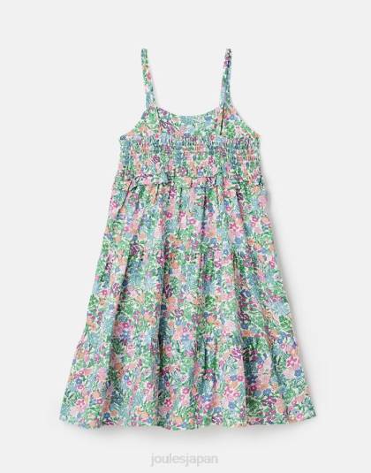 衣服 jp Joules 女の子 テアドラ シャーリングエンパイアティアードドレス 5～12歳 マルチディッシー 46RH293
