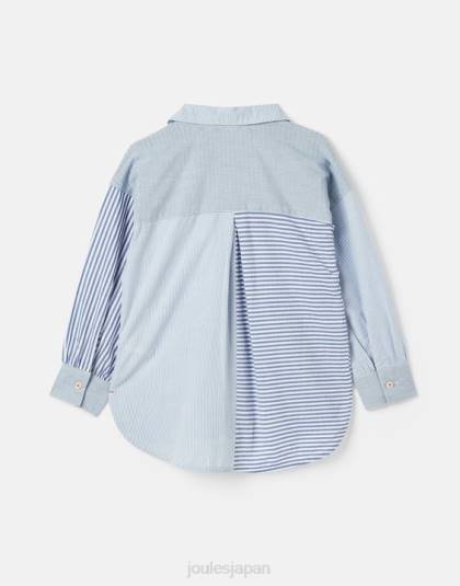 衣服 jp Joules 女の子 フェネラ織りシャツ 5～12 歳 ブルーストライプ 46RH323