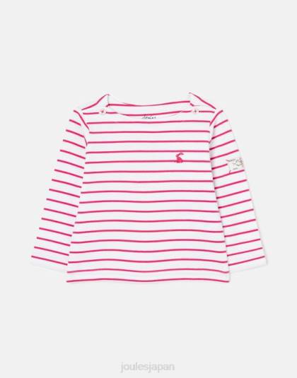 衣服 jp Joules 赤ちゃん ハーバーストライプ長袖Tシャツ 0歳～3歳 ピンクのストライプ 46RH405