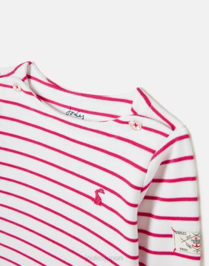 衣服 jp Joules 赤ちゃん ハーバーストライプ長袖Tシャツ 0歳～3歳 ピンクのストライプ 46RH405