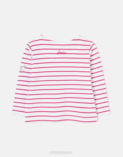 衣服 jp Joules 赤ちゃん ハーバーストライプ長袖Tシャツ 0歳～3歳 ピンクのストライプ 46RH405