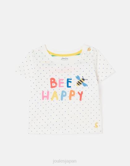 衣服 jp Joules 赤ちゃん テート アートワーク T シャツ 0 ～ 3 歳 白点蜂 46RH422