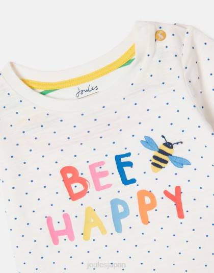 衣服 jp Joules 赤ちゃん テート アートワーク T シャツ 0 ～ 3 歳 白点蜂 46RH422