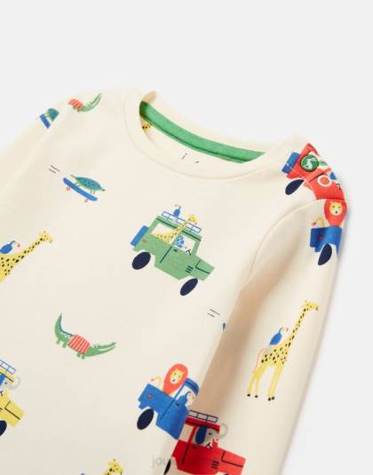 衣服 jp Joules 赤ちゃん パーシー Tシャツ＆パンツセット 0～3歳 クリームサファリ 46RH427