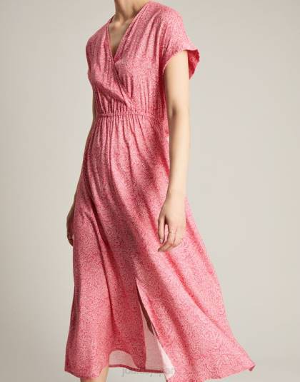 衣服 jp Joules 女性 アビゲイル V ネックドレス ホットピンクの柳のスポット 46RH96