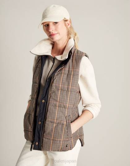 衣服 jp Joules 女性 atwell ダイヤキルトリバーシブルベスト 黒 46RH50