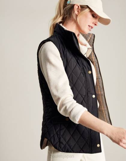 衣服 jp Joules 女性 atwell ダイヤキルトリバーシブルベスト 黒 46RH50