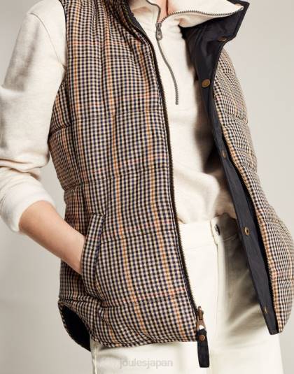 衣服 jp Joules 女性 atwell ダイヤキルトリバーシブルベスト 黒 46RH50