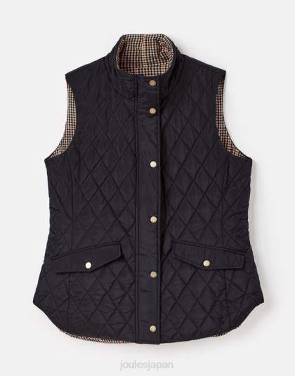 衣服 jp Joules 女性 atwell ダイヤキルトリバーシブルベスト 黒 46RH50