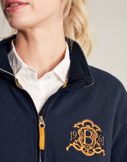 衣服 jp Joules 女性 burghley 1/4 ジップ キルティング スウェットシャツ フランス海軍 46RH112
