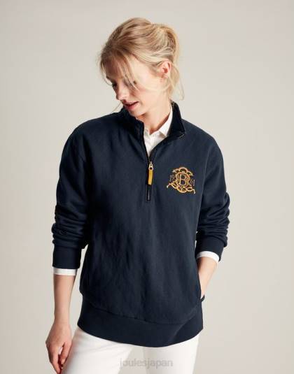 衣服 jp Joules 女性 burghley 1/4 ジップ キルティング スウェットシャツ フランス海軍 46RH112