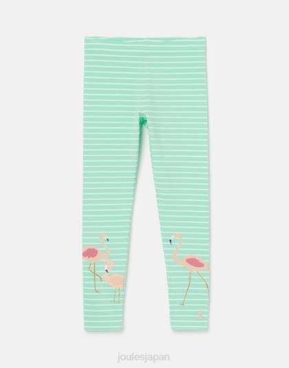衣服 jp Joules 女の子 deedee プリント レギンス 2 ～ 12 歳 アクアストライプフラミンゴ 46RH266