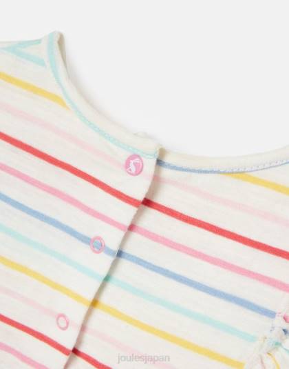 衣服 jp Joules 女の子 iola 長袖ティアードドレス 0-3歳 マルチストライプ 46RH421