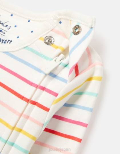 衣服 jp Joules 赤ちゃん winfield 有機栽培コットン アートワーク ロンパース 0-9 ヶ月 白い縞模様のウサギ 46RH410