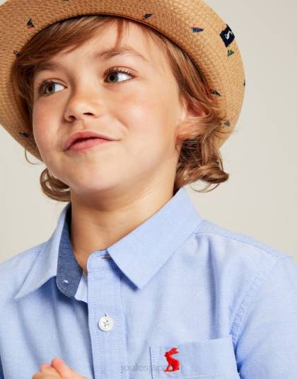 衣服 jp Joules 男の子たち オックスフォード半袖シャツ 2-12 歳 青 46RH379