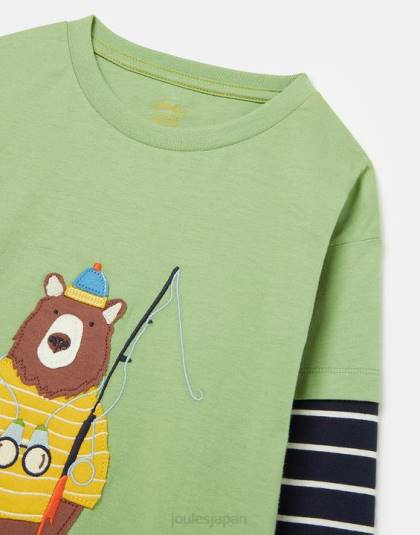 衣服 jp Joules 男の子たち Chomp 長袖アートワーク トップ 2-8 歳 ライトグリーン 46RH341