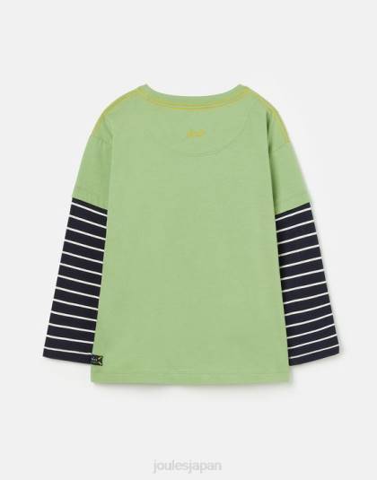 衣服 jp Joules 男の子たち Chomp 長袖アートワーク トップ 2-8 歳 ライトグリーン 46RH341