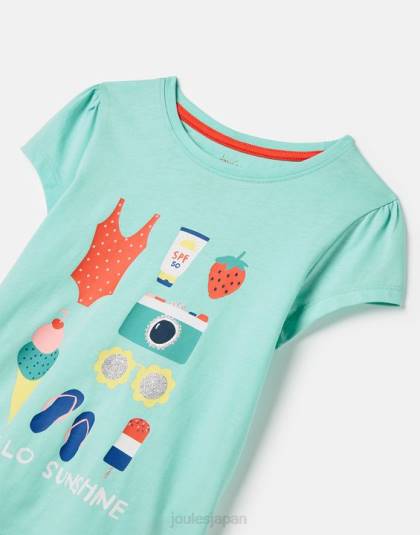 衣服 jp Joules 女の子 ピクシー スクリーンプリント Tシャツ 2～12 歳 ブルーホリデー 46RH261