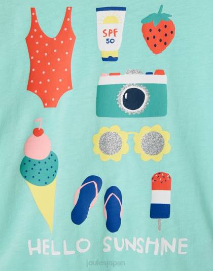 衣服 jp Joules 女の子 ピクシー スクリーンプリント Tシャツ 2～12 歳 ブルーホリデー 46RH261