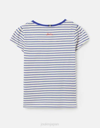 衣服 jp Joules 女の子 ピクシー半袖スクリーンプリント T シャツ 2 ～ 12 歳 赤いハートのストライプ 46RH265