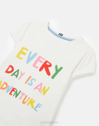 衣服 jp Joules 女の子 ピクシー半袖スクリーンプリント T シャツ 2 ～ 12 歳 一日の冒険 46RH269