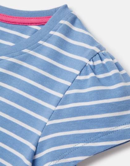 衣服 jp Joules 女の子 ピクシー スクリーンプリント Tシャツ 2～12 歳 ブルーストライプフラミンゴ 46RH289