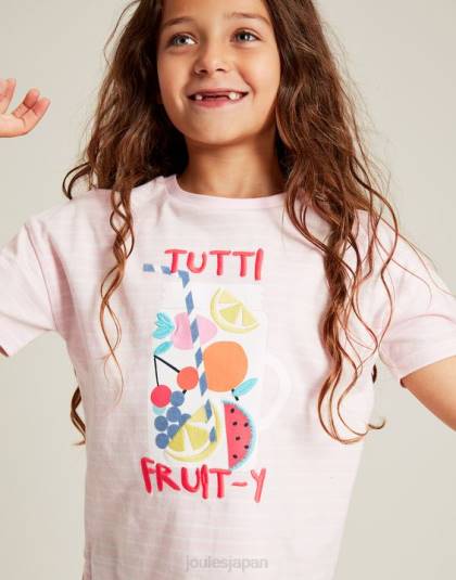 衣服 jp Joules 女の子 ベサニー アップリケ T シャツ 2 ～ 12 歳 フルーティーピンク 46RH295