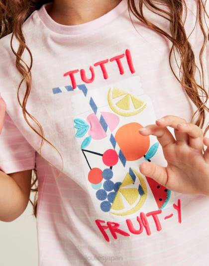 衣服 jp Joules 女の子 ベサニー アップリケ T シャツ 2 ～ 12 歳 フルーティーピンク 46RH295