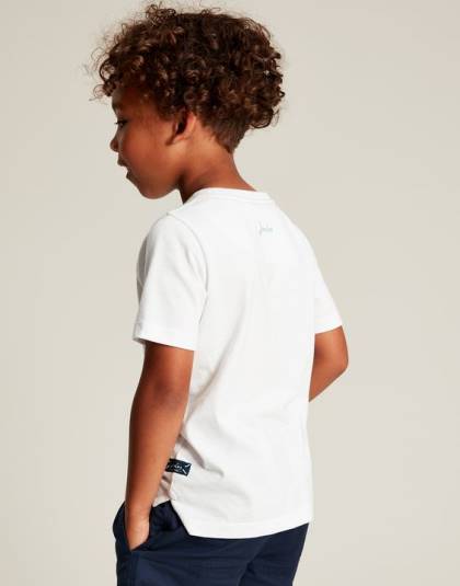 衣服 jp Joules 男の子たち ベン半袖 T シャツ 2 ～ 12 歳 白いサーフボード 46RH362