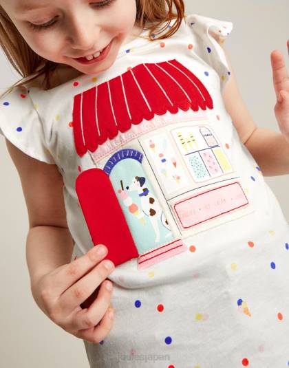 衣服 jp Joules 女の子 フラッターアストラ Tシャツ 2-8 歳 アイスクリームスポット 46RH306